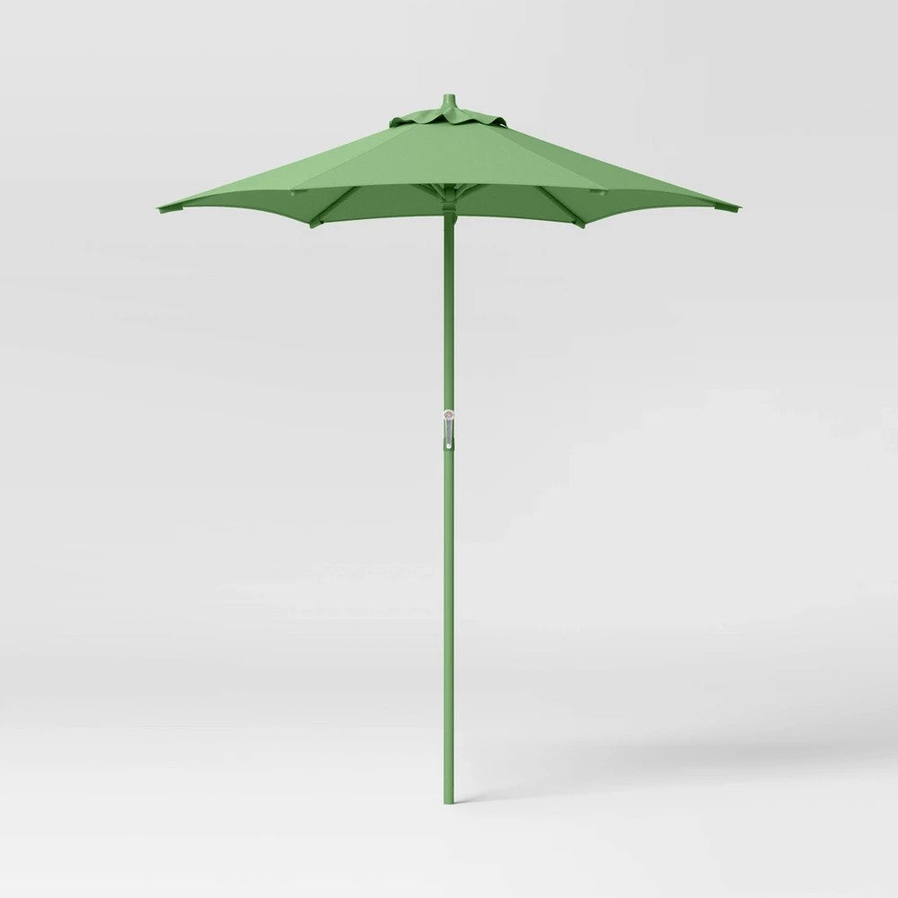 6' Round Solid Monochrome Outdoor Patio Market Umbrellas Sage Green with Sage Pole - Room Essentials™ - Bellso